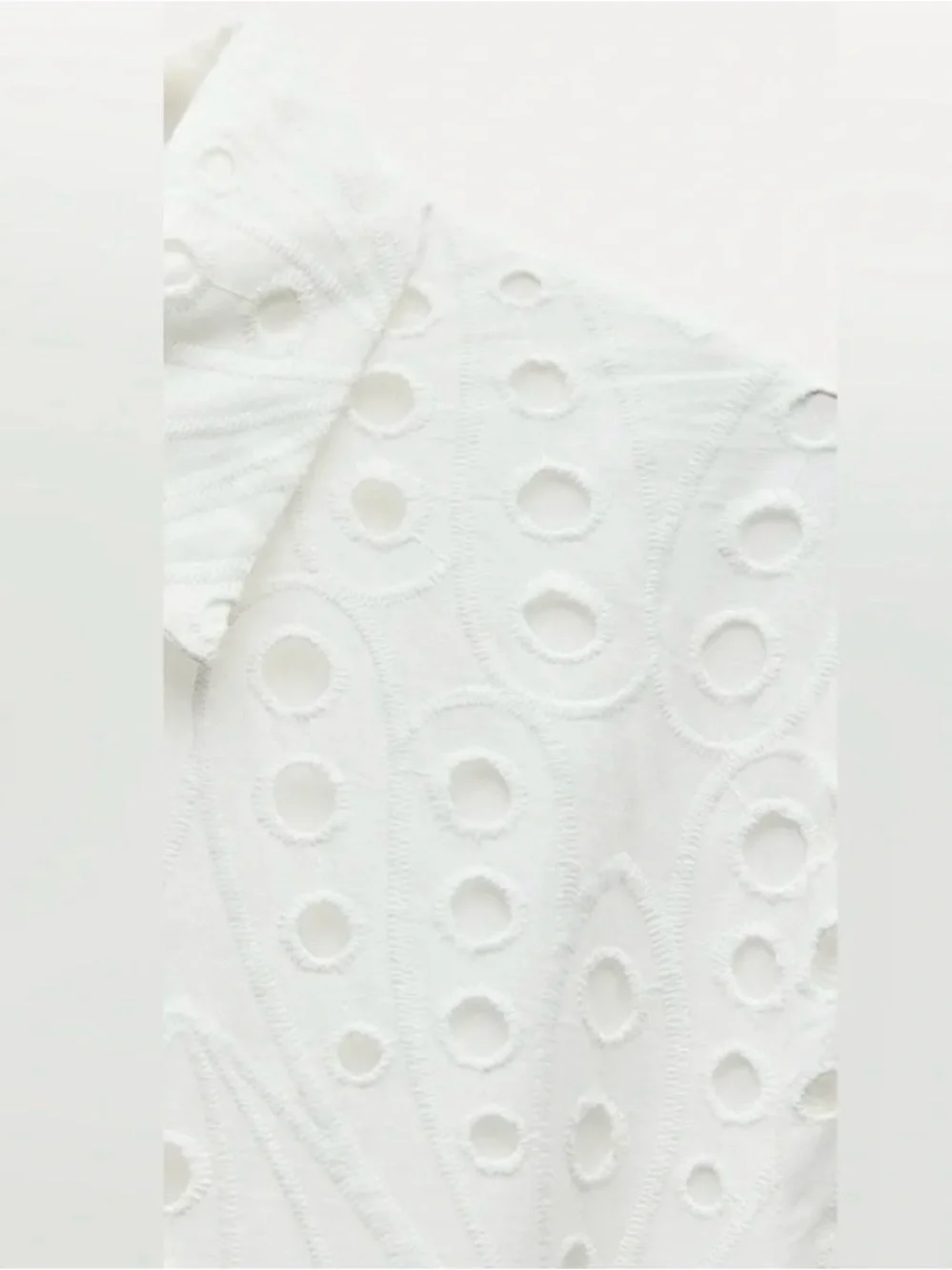 Zara ZW Collection Embroidered Eyelet Mini Dress NWT Size M White - Picture 9 of 13